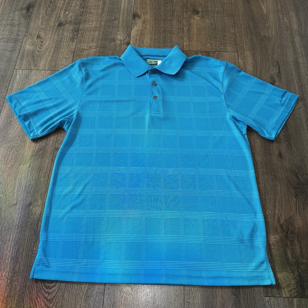 Ben Hogan Polo Shirt Men's‎ Size Large Blue Striped Golf Performance Athletic